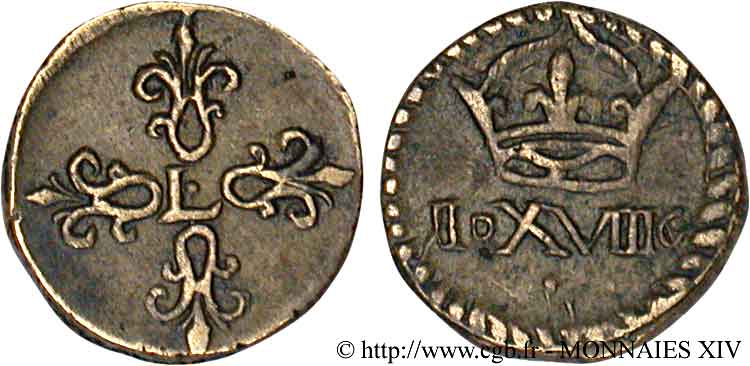 LOUIS XIII  Poids monétaire pour le quart de franc de forme circulaire n.d.  SS