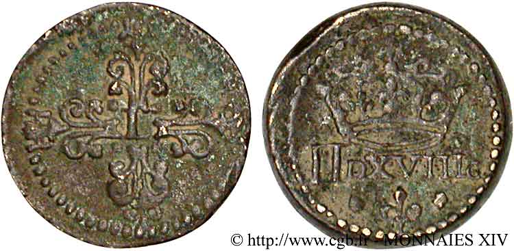 LOUIS XIII  Poids monétaire pour le quart de franc de forme circulaire n.d.  q.BB
