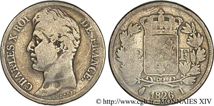 2 francs Charles X 1826 Limoges F.258/17 B 