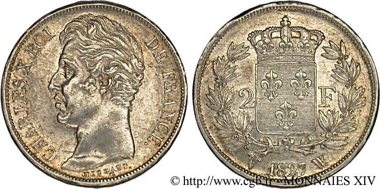 2 francs Charles X 1827 Lille F.258/35 AU 