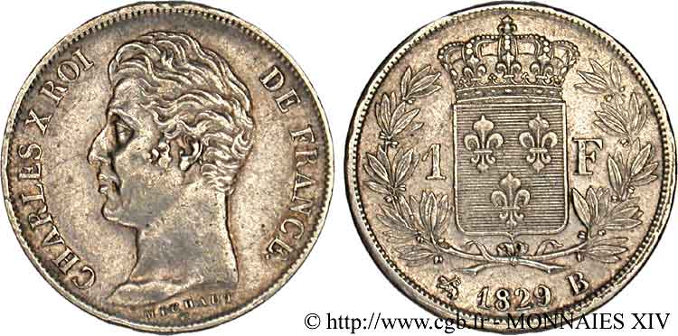 1 franc Charles X 1829 Rouen F.207/51 AU 