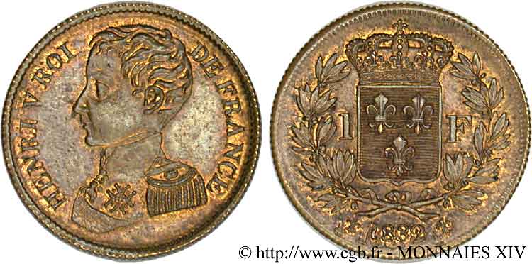 1 franc en bronze 1832  VG.cf. 2705 (non signalé) MS 