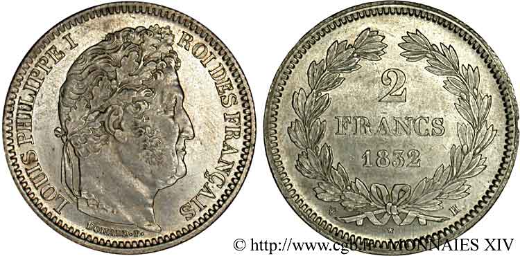 2 francs Louis-Philippe 1832  La Rochelle F.260/8 AU 