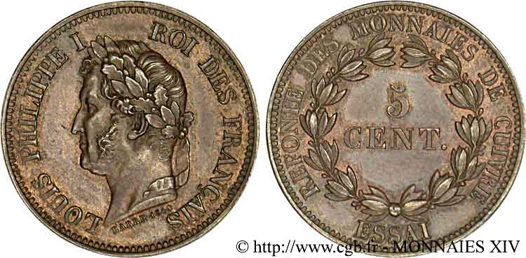 Essai de 5 centimes 1840  VG.2917  SPL 
