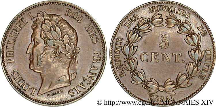 Essai de 5 centimes n.d.  VG.2917  XF 