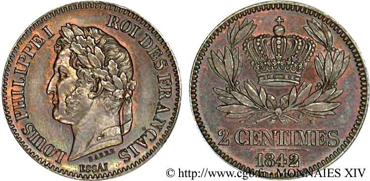 Essai de 2 centimes 1842 Paris VG.2935  SC 