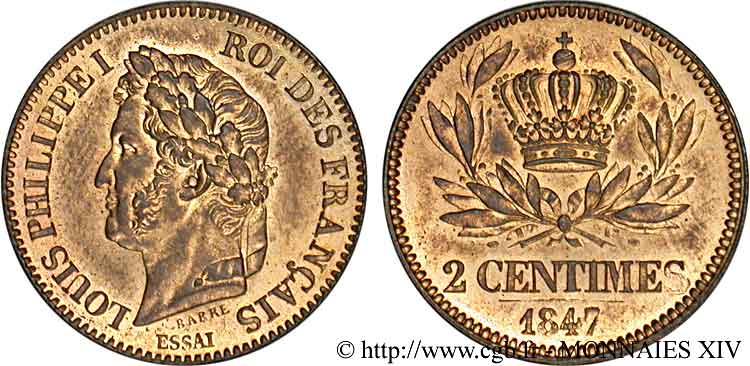 Essai de 2 centimes 1847 Paris VG.2998  MS 