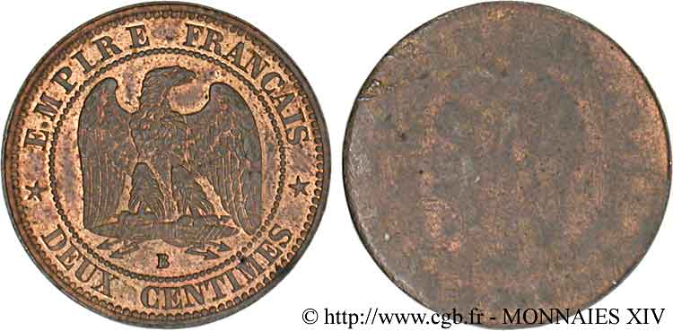 Essai de 2 centimes uniface, revers n.d. Rouen  AU 