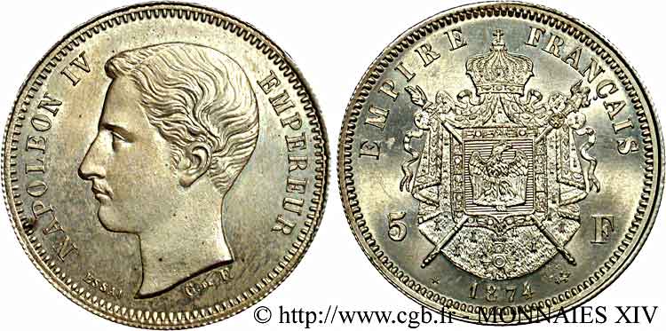 Essai 5 francs 1874 Bruxelles VG.3760  fST 