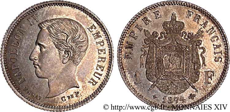 Essai 1 franc 1874 Bruxelles VG.3762  MS 