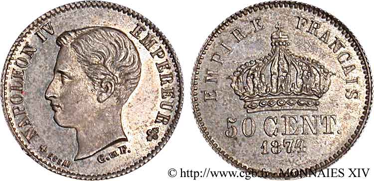 Essai 50 centimes 1874 Bruxelles VG.3763  SPL 