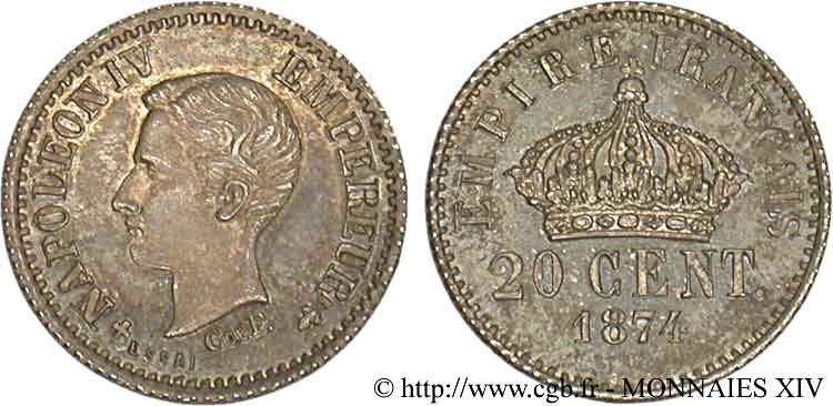 Essai 20 centimes 1874 Bruxelles VG.3764  MS 
