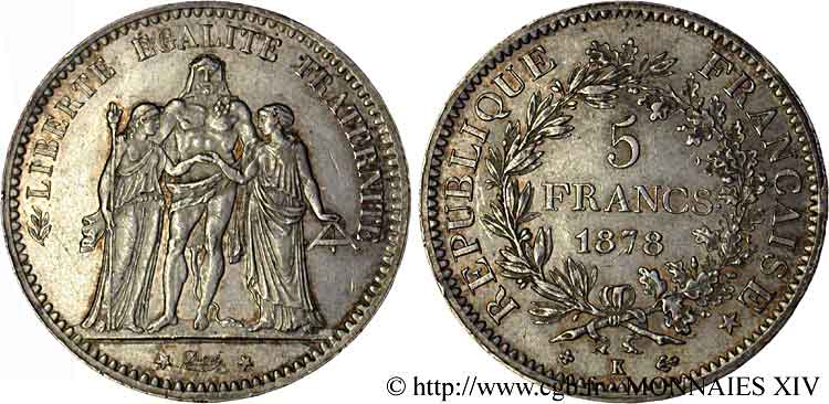 5 francs Hercule 1878 Bordeaux F.334/23 AU 