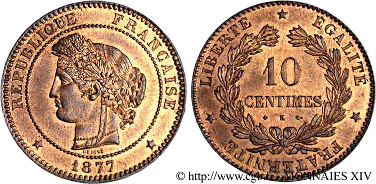 10 centimes Cérès 1877 Bordeaux F.135/19 MS 