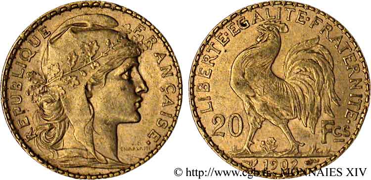 20 francs Coq, Dieu protège la France 1902 Paris F.534/7 EBC 