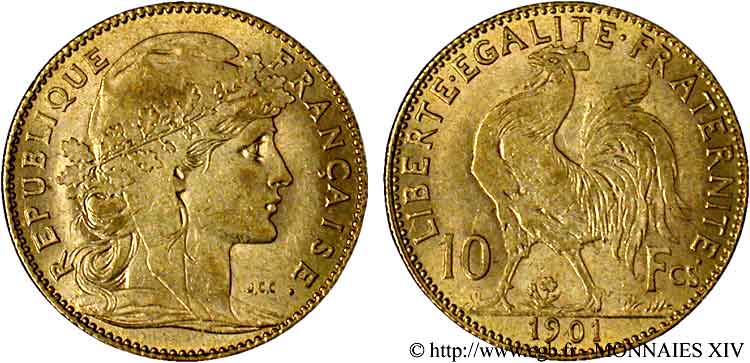 10 francs Coq 1901 Paris F.509/5 AU 
