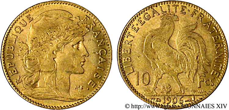 10 francs Coq 1906 Paris F.509/7 TTB 