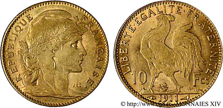 10 francs Coq 1911 Paris F.509/12 SPL 