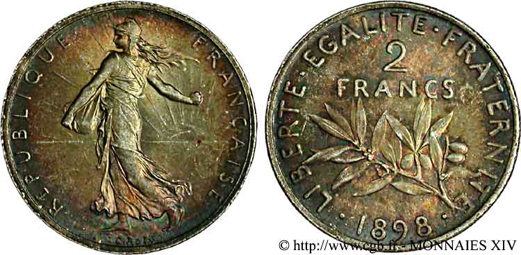 2 francs Semeuse 1898 Paris F.266/1 SPL 