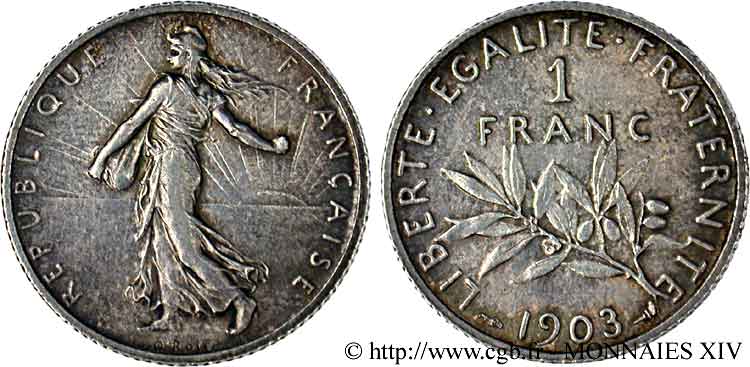 1 franc Semeuse 1903  F.217/8 EBC 