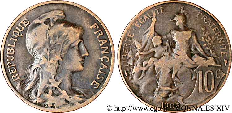 10 centimes Dupuis 1905  F.136/14 VF 
