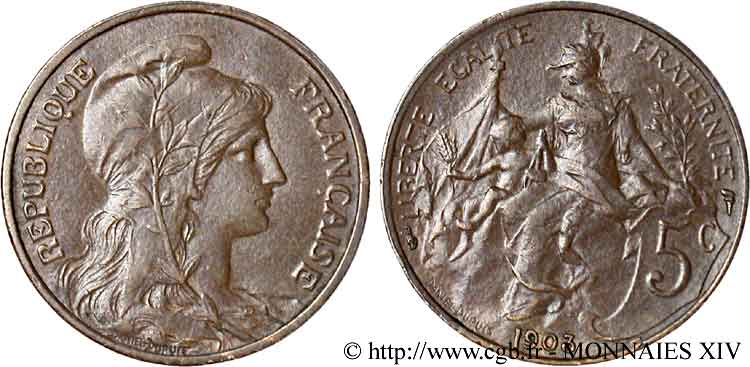5 centimes Daniel-Dupuis 1903  F.119/13 TTB 