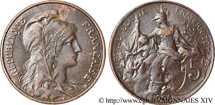 5 centimes Daniel-Dupuis 1905  F.119/15 TTB 