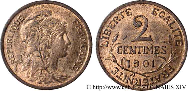 2 centimes Dupuis 1901  F.110/6 AU 