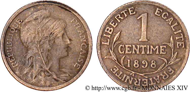 1 centime Daniel-Dupuis, flan mat 1898  F.105/2 SUP 