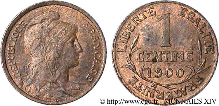 1 centime Daniel-Dupuis 1900  F.105/4 XF 