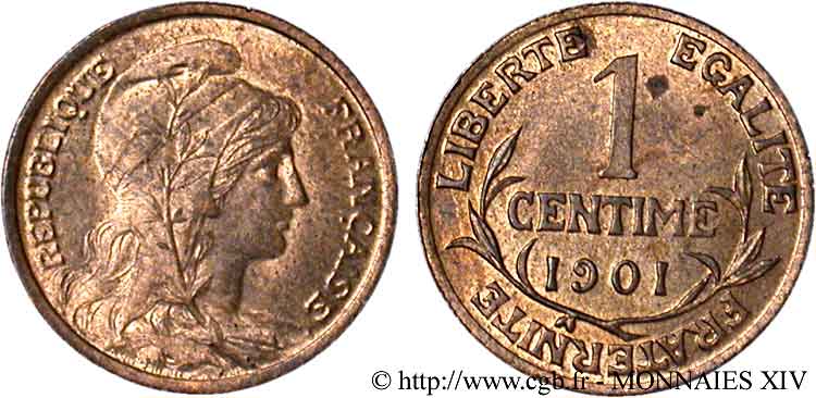 1 centime Daniel-Dupuis 1901  F.105/6 VZ 