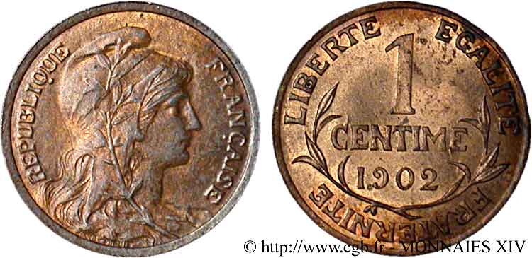 1 centime Daniel-Dupuis 1902  F.105/7 EBC 
