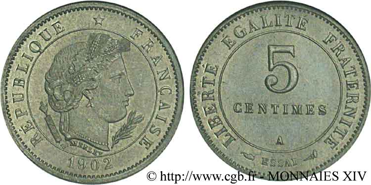 Essai de 5 centimes Merley 1902 Paris VG.4454  ST 
