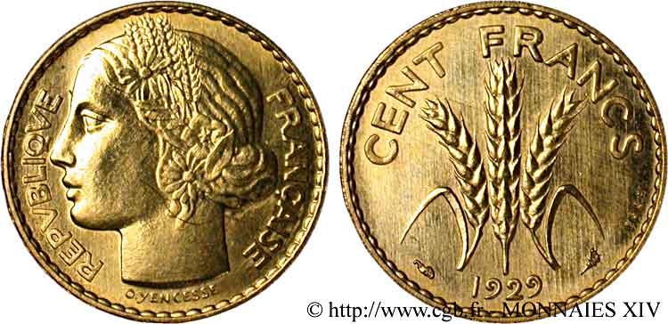 Essai en or de 100 Francs, Yencesse 1929  VG.5225  MS 