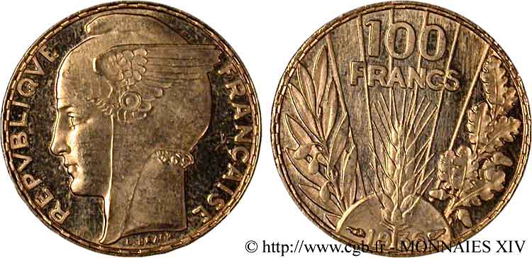 100 francs or, Bazor 1936 Paris F.554/8 SC 
