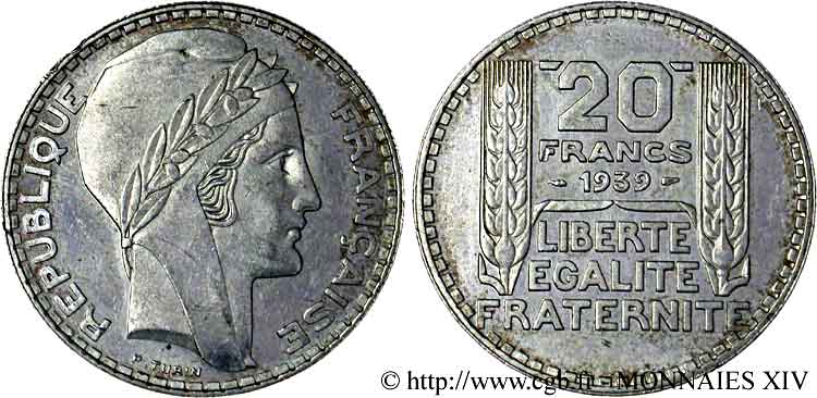 20 francs Turin 1939 Paris F.400/10 SUP 