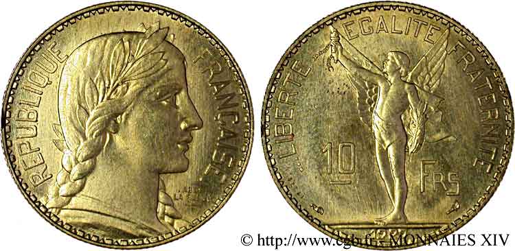 Essai de 10 francs par Abel La Fleur 1929  VG.5230 var SUP 