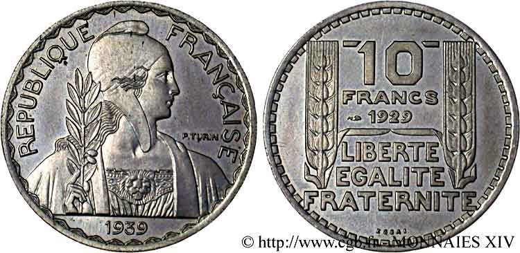 Essai de 10 francs Turin, grand module n.d.  G.802 a VZ 