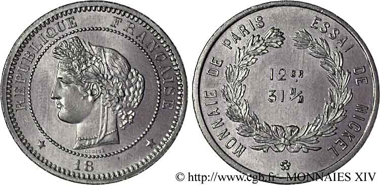 Essai de 5 francs d Oudiné 1933  VG.5352  SPL 