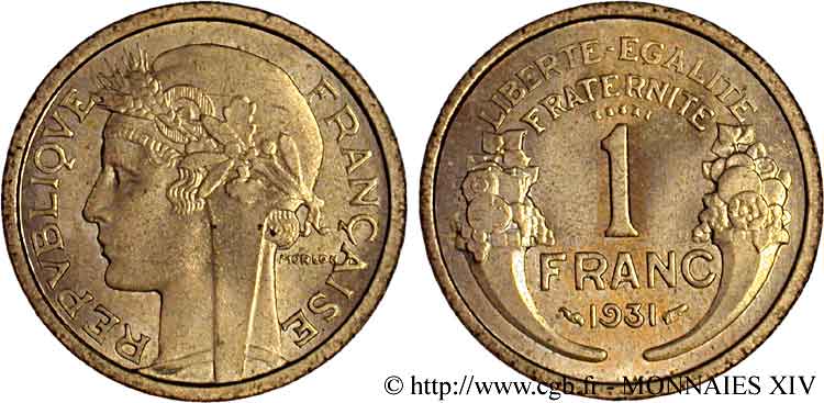 Essai de 1 franc Morlon 1931  F.219/1 AU 