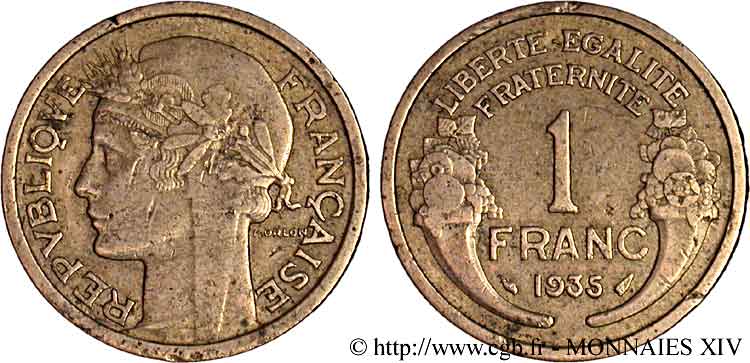 1 franc Morlon 1935  F.219/6 VF 
