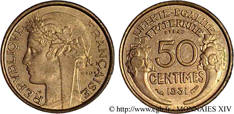 Essai de 50 centimes Morlon 1931  F.192/1 AU 