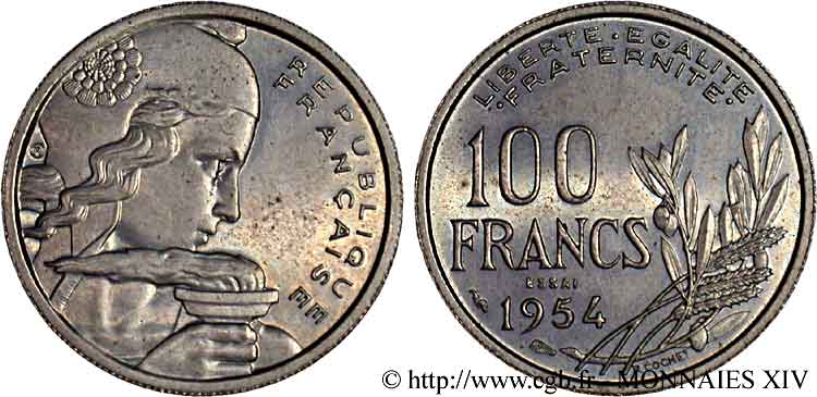 Essai de 100 francs Cochet 1954 Paris F.450/1 SC 