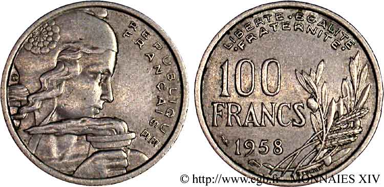 100 francs Cochet 1958 Paris F.450/12 BB 