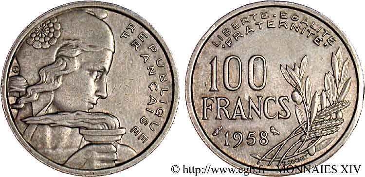 100 francs Cochet 1958 Paris F.450/13 MBC 