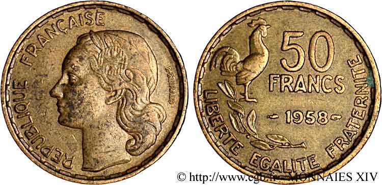 50 francs Guiraud 1958 Paris F.425/14 BB 