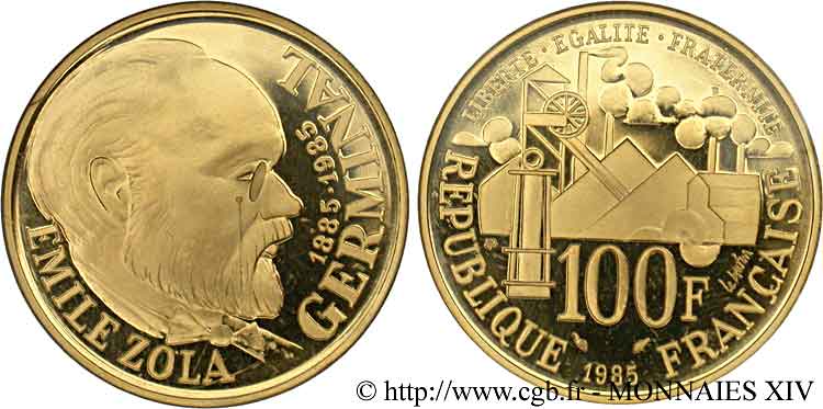 100 francs or Émile Zola 1985 Paris F.1601 1 FDC 