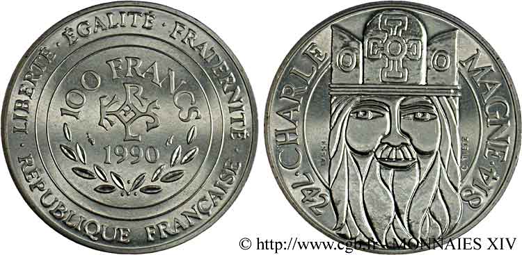 Essai de 100 francs Charlemagne 1990  F.458/1 MS 