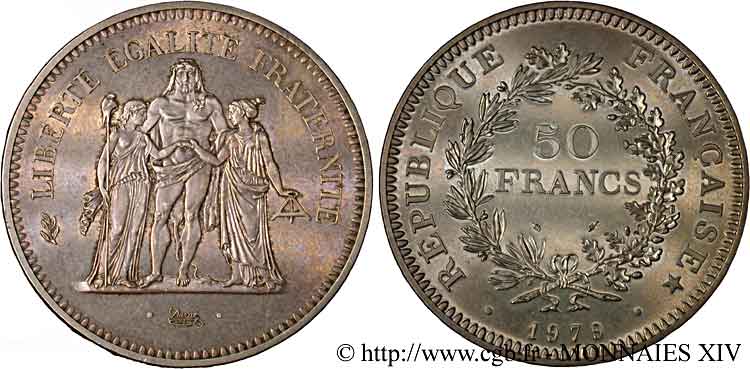 Essai - piéfort argent de 50 francs Hercule 1979 Paris F.427/7P MS 
