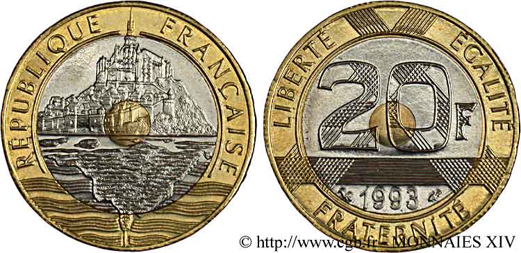 20 francs Mont Saint-Michel BU (Brillant Universel) 1993 Pessac F.403/8 FDC 